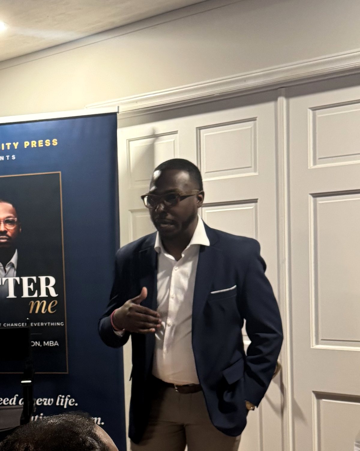 Demorrious D. Robinson speaking at the A Better Me launch night